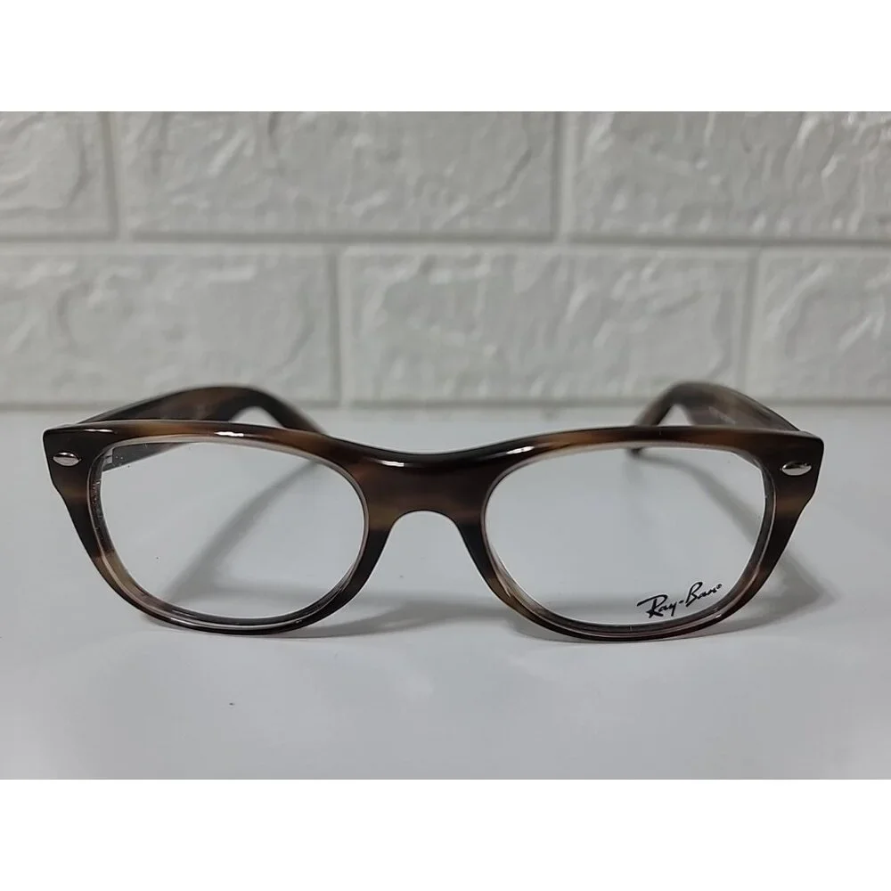 Ray-Ban Eyeglasses RB 5184 5139 Polished Striped Brown Square Frame 50[]18 145 - Picture 2 of 10